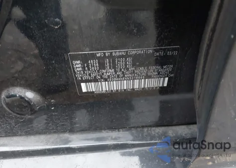 2022 Subaru Legacy Limited z USA, uszkodzony, nr VIN 4S3BWAN6XN3018666